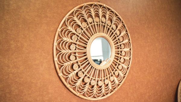 Beautiful Carving style Rattan Mirror 50-50