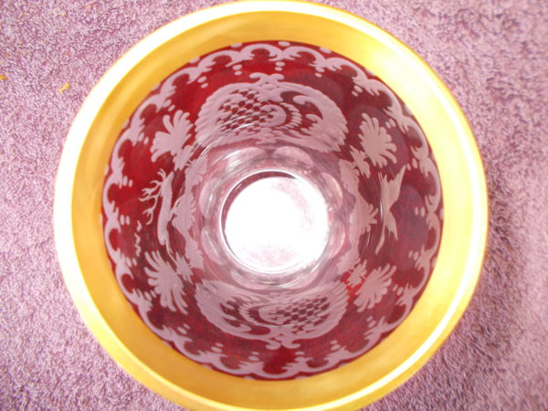 ABSOLUTELY GORGEOUS BOHEMIAN/CZECH RUBY GLASS VASE IN PERFECT COND $430
