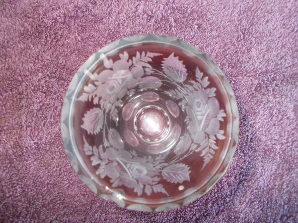 EGERMANN VINTAGE RUBY GLASS VASE EVCELLENT CONDITION $200