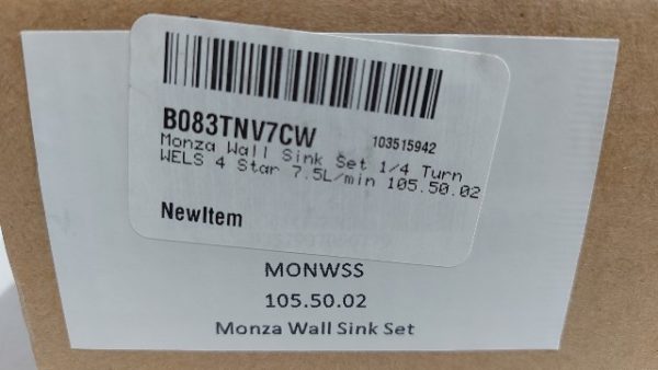 NEW Monza Wall Sink Set 1/4 Turn WELS 4 Star 7.5L/min 105.50.02 13879+05 AU$350 QOIN