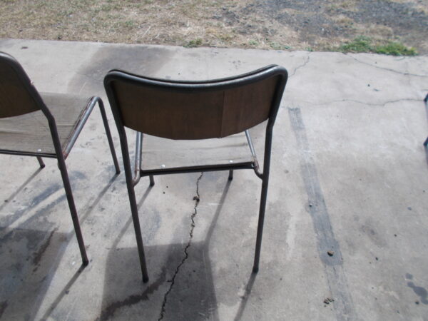 OLD VINTAGE STACKABLE SCHOOL CHAIRS X 4 GOOD CONDITION VERY COLLECTABLE $200