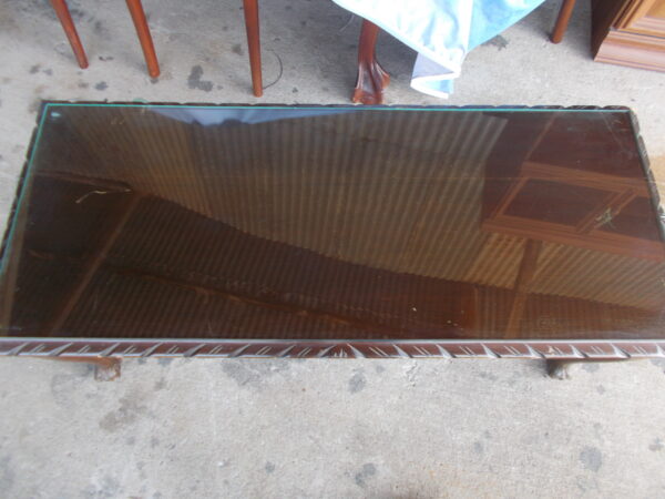 VINTAGE 1930’S/40’S SOLID TIMBER COFFEE TABLE CLAW AND BALL FEET $95.00