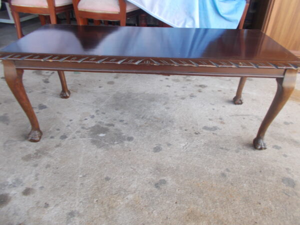 VINTAGE 1930’S/40’S SOLID TIMBER COFFEE TABLE CLAW AND BALL FEET $95.00