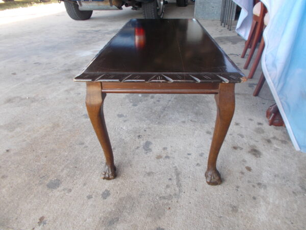 VINTAGE 1930’S/40’S SOLID TIMBER COFFEE TABLE CLAW AND BALL FEET $95.00