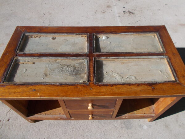 RUSTIC SOLID TIMBER 2 DRAWER CABINET WITH MAGAZINE/BOOK STORAGE $145.00