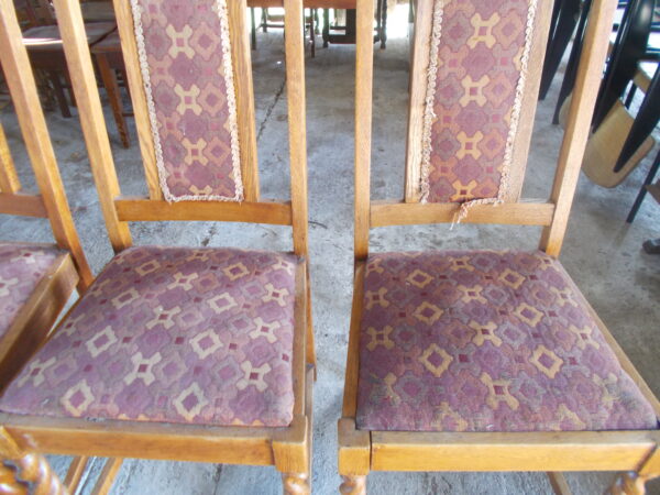 4 X VINTAGE AMERICAN OAK HIGH BACK DINING CHAIRS GREAT CONDITION $320