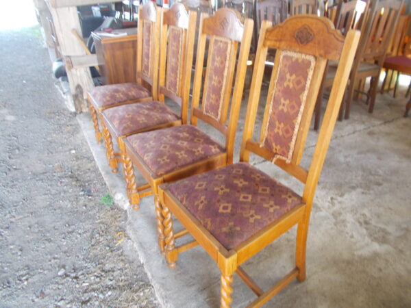 4 X VINTAGE AMERICAN OAK HIGH BACK DINING CHAIRS GREAT CONDITION $320