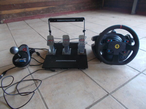 THRUSTMASTER T500 RS STEERING WHEEL + STEEL PEDALS AND GOPRO SHIFTER $550