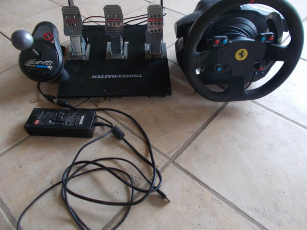 THRUSTMASTER T500 RS STEERING WHEEL + STEEL PEDALS AND GOPRO SHIFTER $550